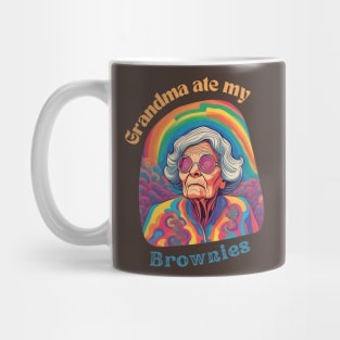 Oops! Grandma Ate My Brownies - Trippy Treat Gone Wrong (Psychedelic Illustration) Mug